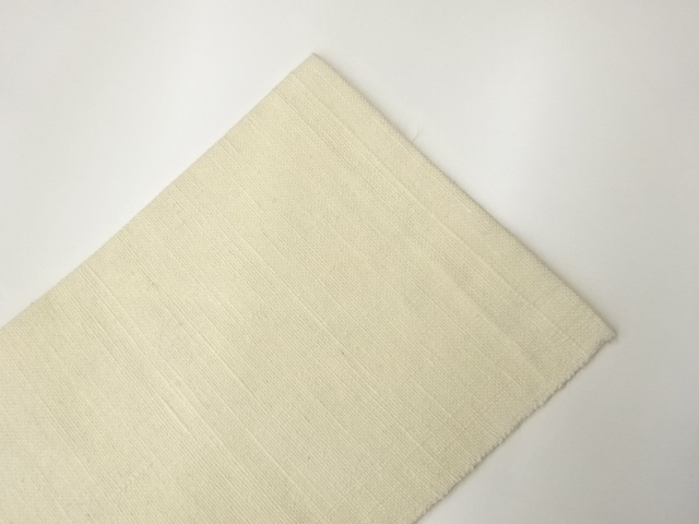  手織り紬幾何学模様織出し名古屋帯